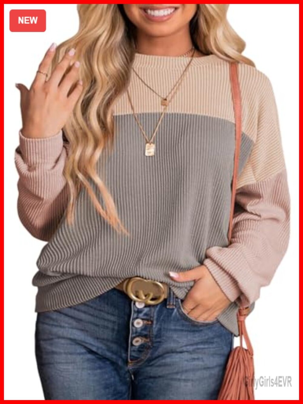 Plus Size Oversized Colorblock Crewneck Sweatshirt Long Sleeve